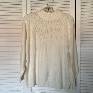 Beaded white sweater
